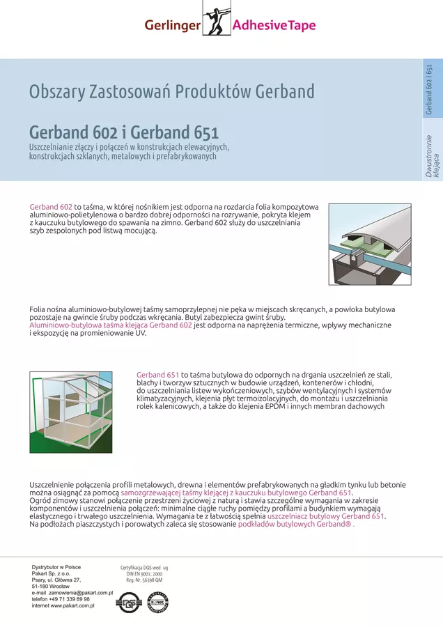 karta GERBAND 602 i 651